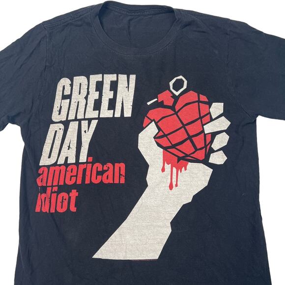 Green Day Retro American Idiot Album Cover Tee T-Shirt Black Adult Medium - Picture 3 of 4